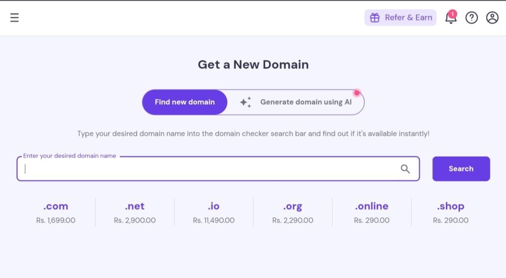 hostinger free domain